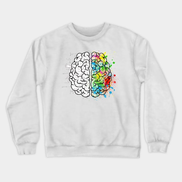 left brain vs right brain Crewneck Sweatshirt by Pictonom